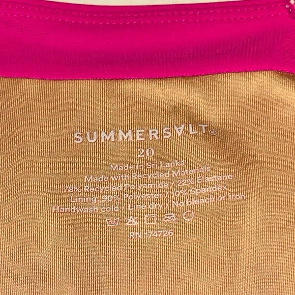 Summersalt The Ruffle Backflip one piece swimsuit hibiscus tangerine Size 20 - Picture 7 of 9